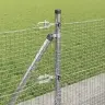 Metinātās Stieples Žogs Ar 7 Flanged Stabiem 0.4X10 M Galvanizēta Tērauda Vidaxl
