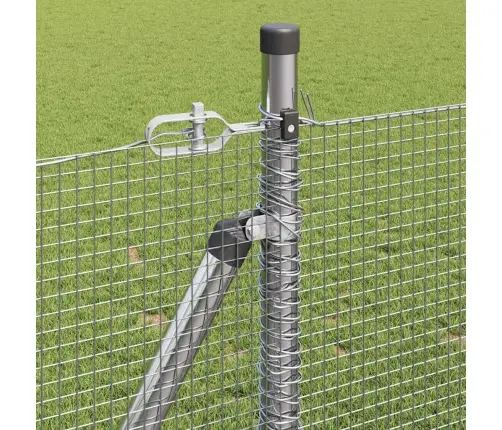 Savilkts Stieņu Žogs Ar 7 Flanged Posti 0.8X10 M Cinkotā Tērauda Vidaxl