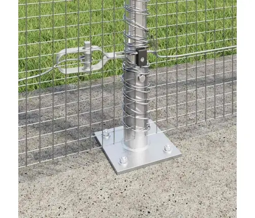 Metināta Stieple Ar 7 Flangētiem Stabiem 1.4X10 M Cinkots Tērauds Vidaxl