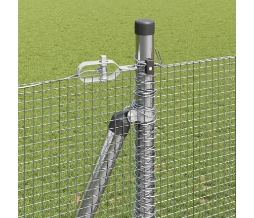 Metināto Stiepļu Žogs Ar 7 Plānākām Stabiem 1.6X10 M Cinkots Tērauds Vidaxl