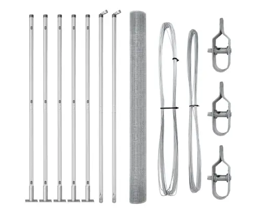 Metināta Stieples Žogs Ar 7 Flanged Stabiem 1.6X10 M, Galvanizēts Tērauds Vidaxl