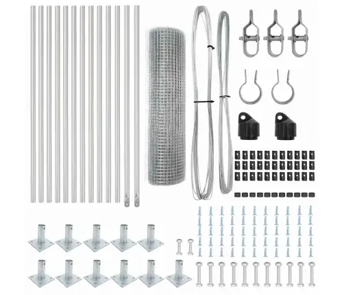 Metinātais Stieples Žogs Ar 13 Cinkotiem Stabiem 0.4X25 M Vidaxl