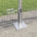 Metinātais Stieples Žogs Ar 13 Flangētiem Stabiem 0.6X25 M Cinkots Tērauds Vidaxl