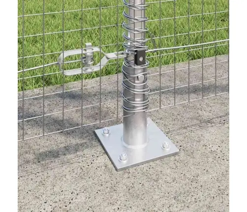 Metināto Vadu Žogs Ar 13 Platiem Stabiem 1.2X25 M No Galvanizēta Tērauda Vidaxl