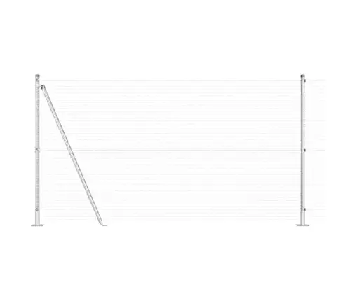 Metināto Vadu Žogs Ar 13 Platiem Stabiem 1.2X25 M No Galvanizēta Tērauda Vidaxl