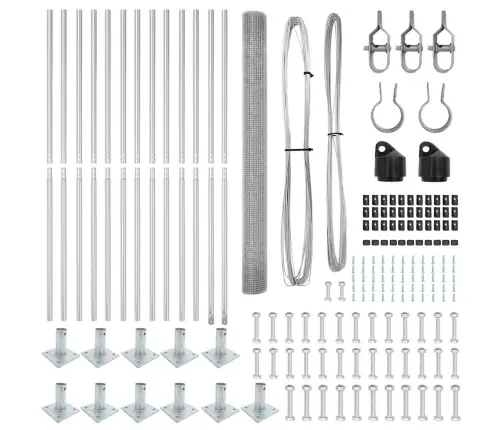 Vidaxl Metināto Stieņu Žogs Ar 13 Izvirzītiem Stabiem 1.4X25 M Galvanizēts Tērauds