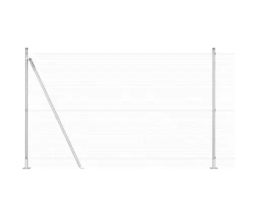 Cinkotā Stieples Žogs Ar 13 Flangētiem Stabiem 1.4X25 M Cinkota Tērauda Vidaxl