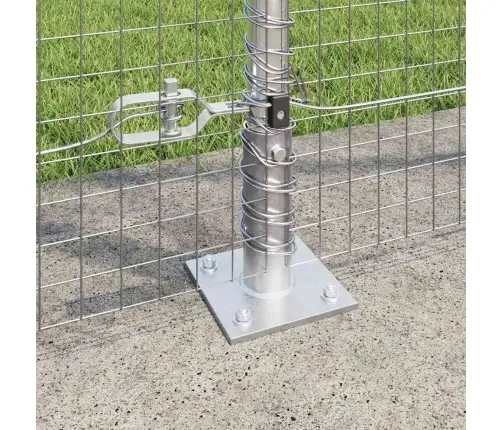 Metinātais Stieņu Žogs Ar 13 Izvērstiem Stabiem 1.4X25 M Galvanizēts Tērauds Vidaxl