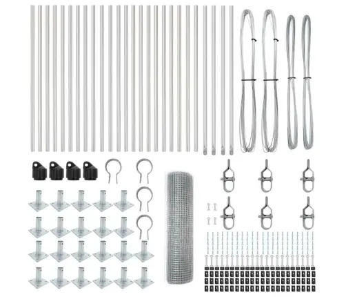 Aed Koos Postidega Hõbedane 0.6 X 50 M Teras