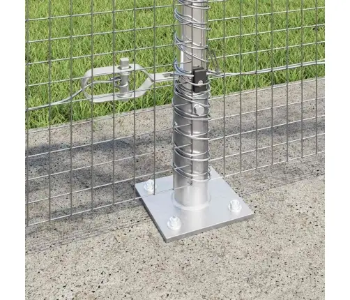 Metināta Stieples Žogs Ar 13 Flanged Stabiem 0.8X50 M Cinkots Tērauds Vidaxl