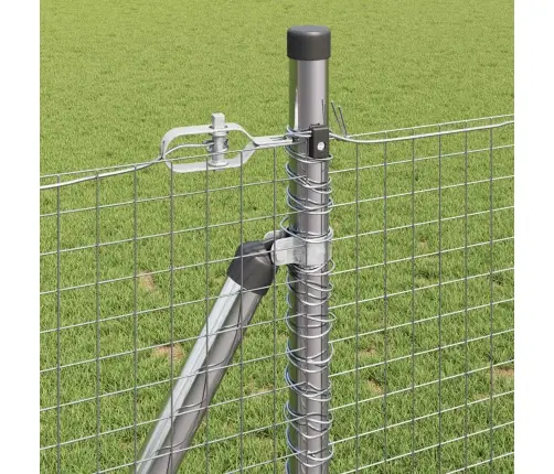 Cinkota Tērauda Žogs Ar 13 Flangētiem Stabiem 0.8X50 M Vidaxl