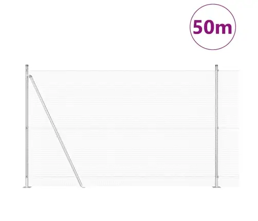 Aed Koos Postidega Hõbedane 1.4 X 50 M Teras