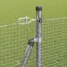 Metināts Drāts Žogs Ar 13 Flangētiem Stabiem 1.4X50 M Cinkots Tērauds Vidaxl
