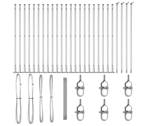 Tīkla Žogs Ar 13 Flanged Stabiem 1.6X50 M Galvanizēts Tērauds Vidaxl