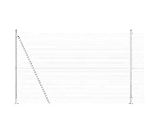 Tīkla Žogs Ar 13 Flanged Stabiem 1.6X50 M Galvanizēts Tērauds Vidaxl