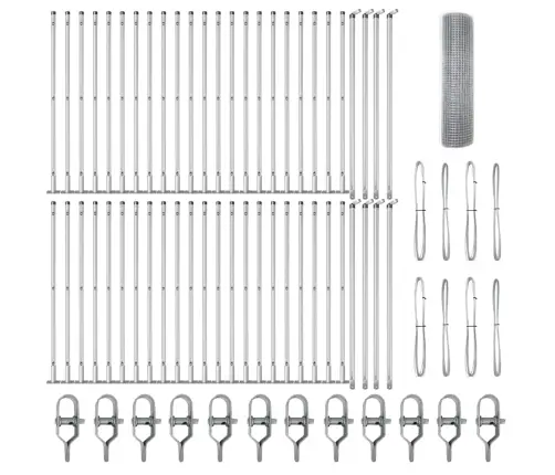 Metinātā Stieple Ar 13 Flanged Stabiem 0.6X100 M Cinkots Tērauds Vidaxl