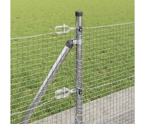 Savilktais Stiepļu Žogs Ar 13 Uzpūtiem Stabiem 0.6X100 M Cinkots Tērauds Vidaxl