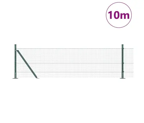 Savilktais Sieta Žogs Ar 7 Rievojampu Stabiem Zaļš 0.6X10 M Tērauds Vidaxl