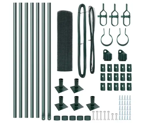 Aiapost Roheline 10 X 0,6 M (25 X 25 Mm Võrk) Terased Ja Pvc