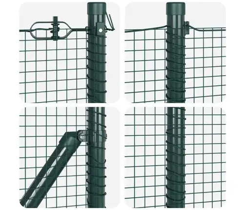 Savilkto Vadu Žogs Ar 7 Aptinātiem Stabiem Zaļā Krāsā 0.8X10 M Tērauda Vidaxl