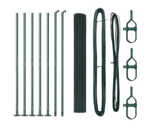 Žoga Stabu Komplekts 2 Gab. Zaļš Metāls 10 X 1 M Izturīgs Vidaxl