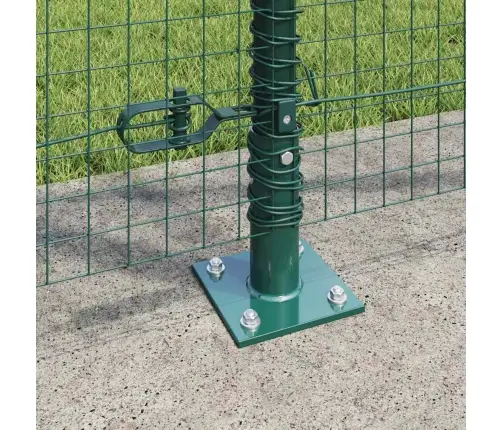 Metināta Stieple Ar 7 Flangētām Stabiem Zaļš 1.2X10 M Tērauds Vidaxl