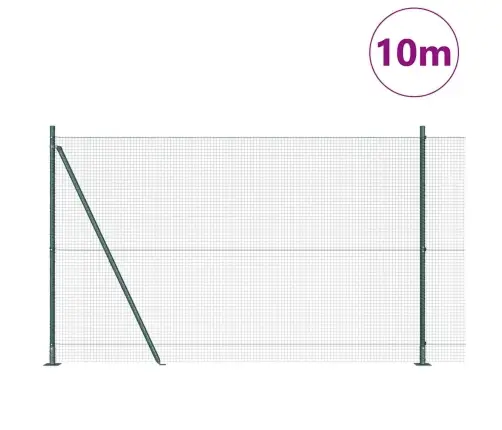 Zaļo Žogu Stabu Komplekts 2 Gabali Zaļš Cinkots Tērauds Vidaxl