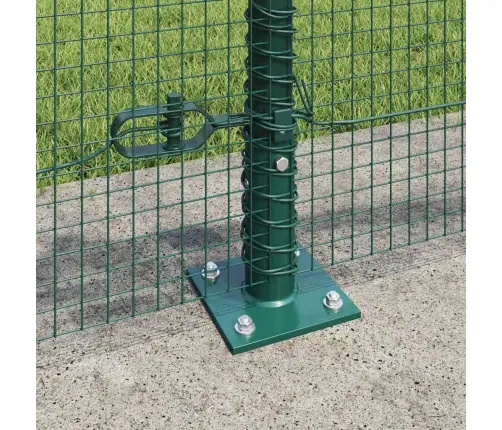 Metināts Acu Žogs Ar 13 Flāžiem, Zaļš 0.6X25 M, Tērauds Vidaxl
