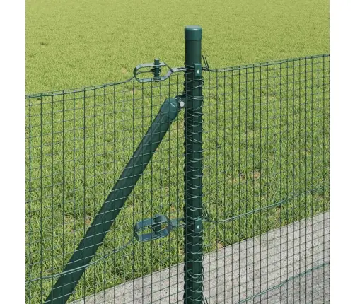 Metināts Acu Žogs Ar 13 Flāžiem, Zaļš 0.6X25 M, Tērauds Vidaxl