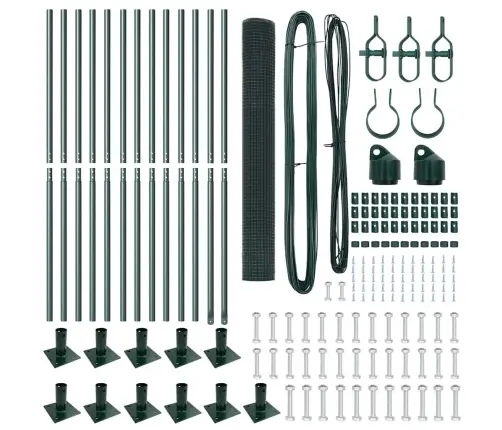 Savilkta Stieple Ar 13 Flangētiem Stabiem, Zaļš, 1X25 M, Tērauds Vidaxl