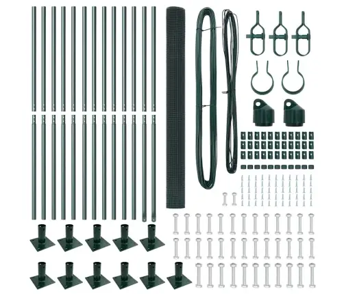Aiapost Roheline 25 X 1,4 M (12 X 12 Mm Võrku) Terased Ja Pvc