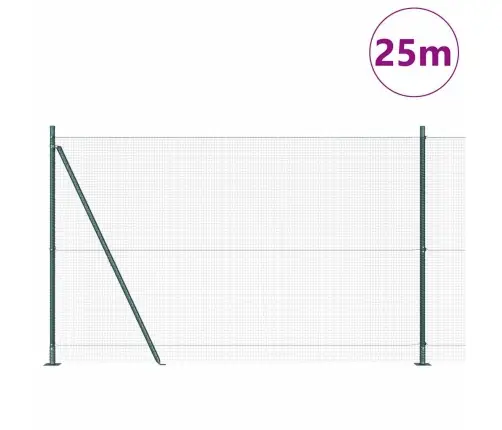 Aiapost Roheline 25 X 1,5 M (16 X 16 Mm Võrk) Terased Ja Pvc