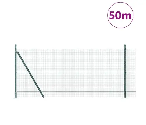 Metāla Žogs Ar 13 Flanged Stabiem Zaļā Krāsā 1X50 M Vidaxl