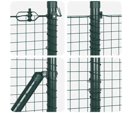 Metinātais Vadu Žogs Ar 13 Flangētiem Stabiem Zaļš 1.4X50 M Tērauds Vidaxl Metinātais Vadu Žogs Ar 13 Flangētiem Stabiem Zaļš 1.4X50 M Tērauds Vidaxl