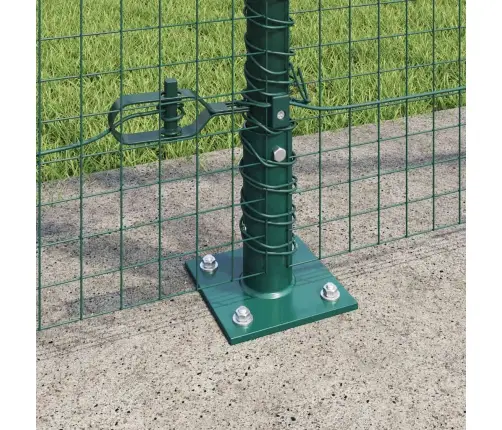 Metinātais Vadu Žogs Ar 13 Flangētiem Stabiem Zaļš 1.4X50 M Tērauds Vidaxl Metinātais Vadu Žogs Ar 13 Flangētiem Stabiem Zaļš 1.4X50 M Tērauds Vidaxl
