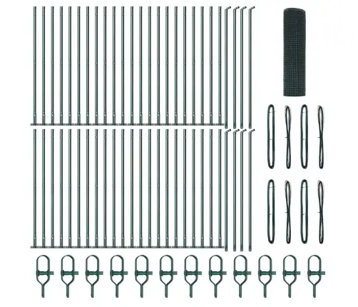 Aiapost Roheline 100 X 0,4 M (19 X 19 Mm Võrk) Terased Ja Pvc