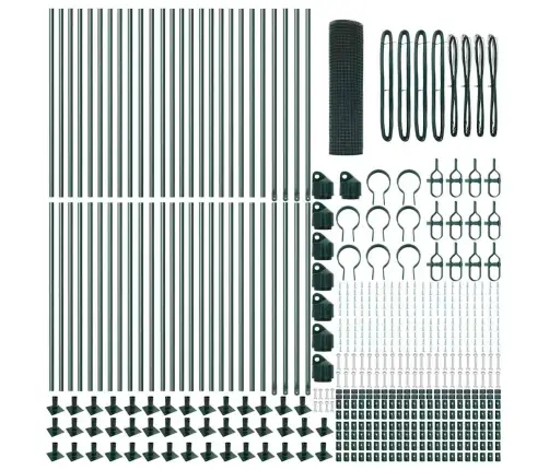 Aiapost Roheline 100 X 0,4 M (19 X 19 Mm Võrk) Terased Ja Pvc