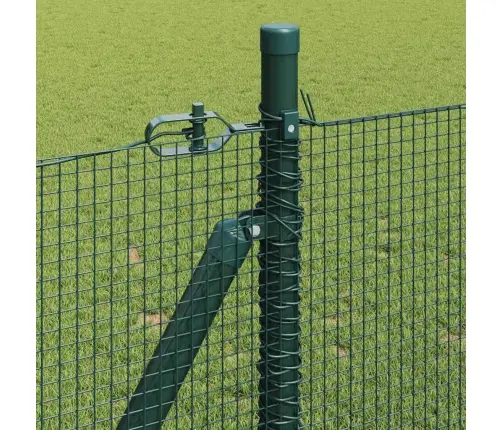 Metāla Žogs Ar 13 Izliektiem Stabiem Zaļa 0.8X100 M Tērauda Vidaxl