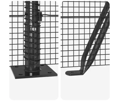 Žoga Stabu Komplekts 2 Gabali Pelēks Tērauds 10 X 0.5 M Vidaxl