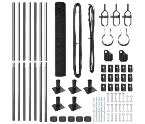 Tvora Su Stulpais Pilka 0.8 X 10 M Plienas