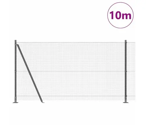 Metinātā Stieple Ar 7 Flangēm Pelēka 1,2X10 M Tērauda Vidaxl