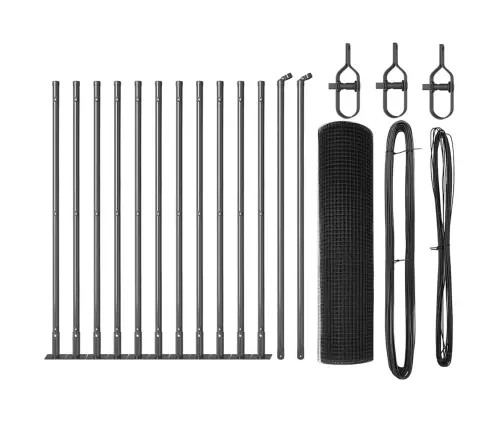 Tvora Su Stulpais Pilka 0.4 X 25 M Plienas