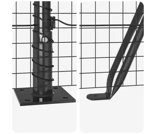 Tvora Su Stulpais Pilka 0.4 X 25 M Plienas