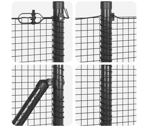 Tvora Su Stulpais Pilka 0.6 X 25 M Plienas