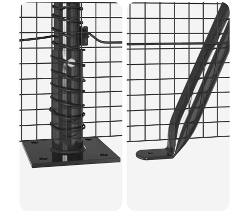 Tvora Su Stulpais Pilka 0.6 X 25 M Plienas