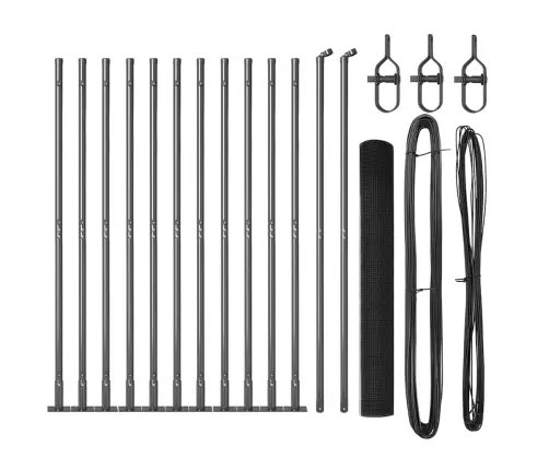 Tvora Su Stulpais Pilka 0.8 X 25 M Plienas