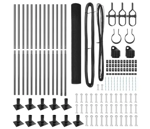 Metinātā Stieple Ar 13 Flangētiem Stabiem Pelēks 0.8X25 M Tērauda Vidaxl