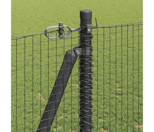 Metinātais Vads Ar 13 Flangētiem Stabiem Pelēks 1.2X25 M Tērauds Vidaxl