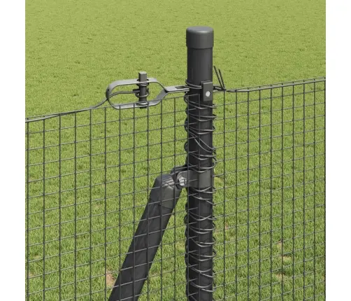 Sagatavotais Siets Ar 13 Stabiem Pelēkā Krāsā 1.5X25 M Tērauds Vidaxl