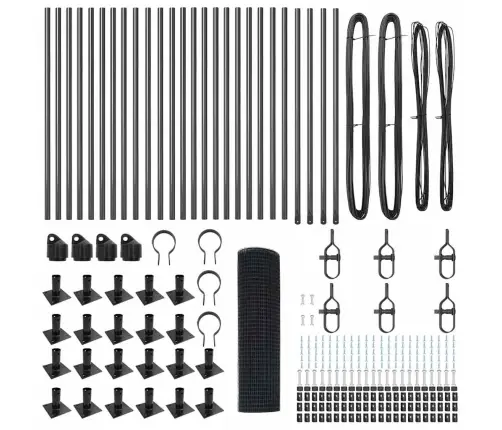Saskaldītais Metāla Žogs Ar 13 Blakustabiem Pelēks 0.6X50 M Tērauds Vidaxl